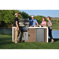Outdoor Kitchen Islands-KoKoMo Professional Shiplap Outdoor Kitchen KoKoMo Grill With Waterfall Edge KOK-PSOKKGWWE
