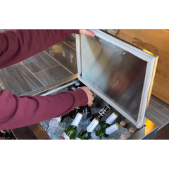 Outdoor Refrigerators-KoKoMo Drop-In Stainless Steel Ice Chest 23 x 17 KO-AIC