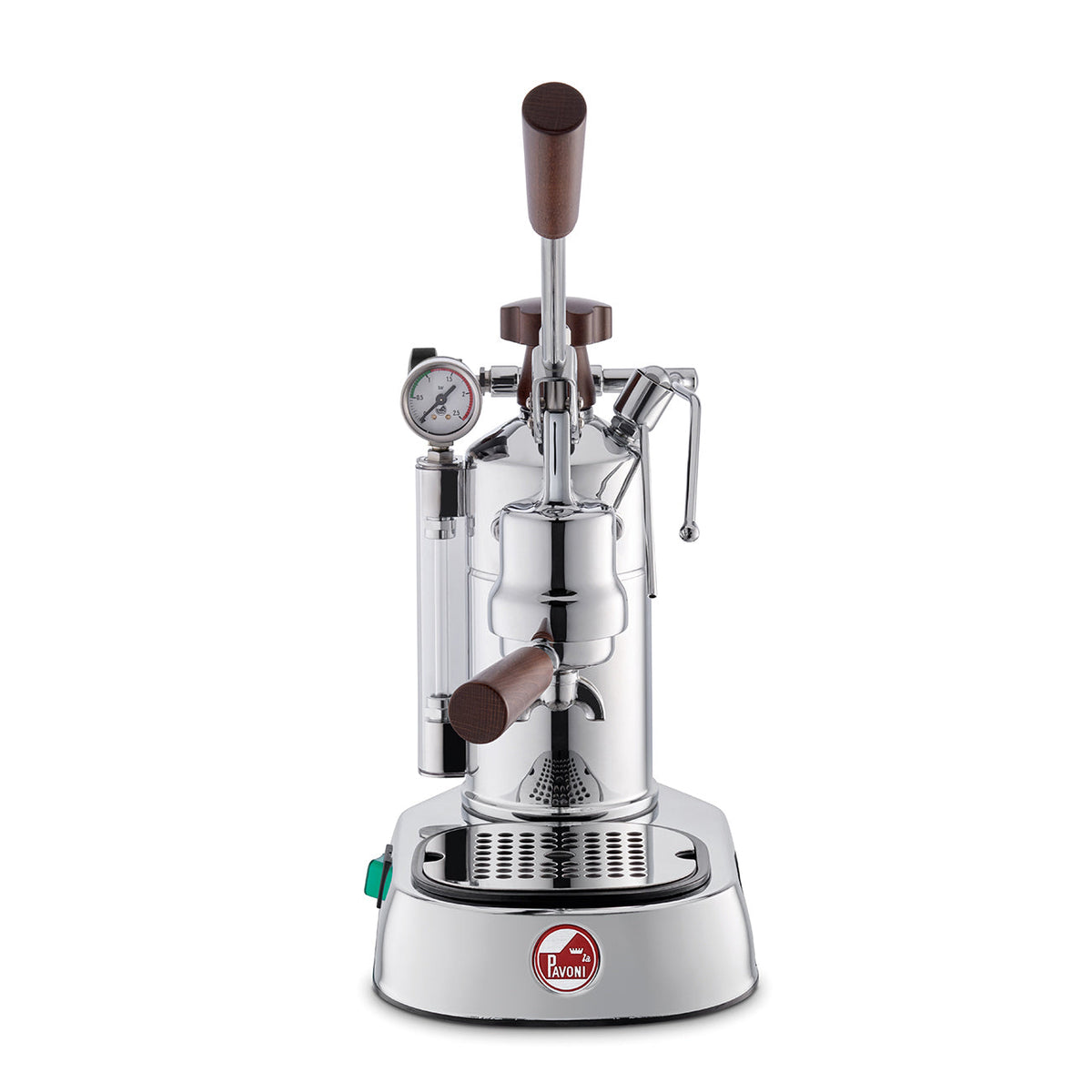 La Pavoni PCW-16 Professional Lever Espresso Machine - Chrome with Wood
