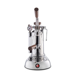 La Pavoni Stradivari 16 Cup Professional Lever Espresso Machine - Chrome with Wood (PSW-16)