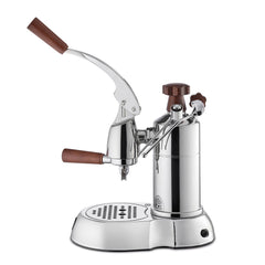 La Pavoni Stradivari 16 Cup Professional Lever Espresso Machine - Chrome with Wood (PSW-16)