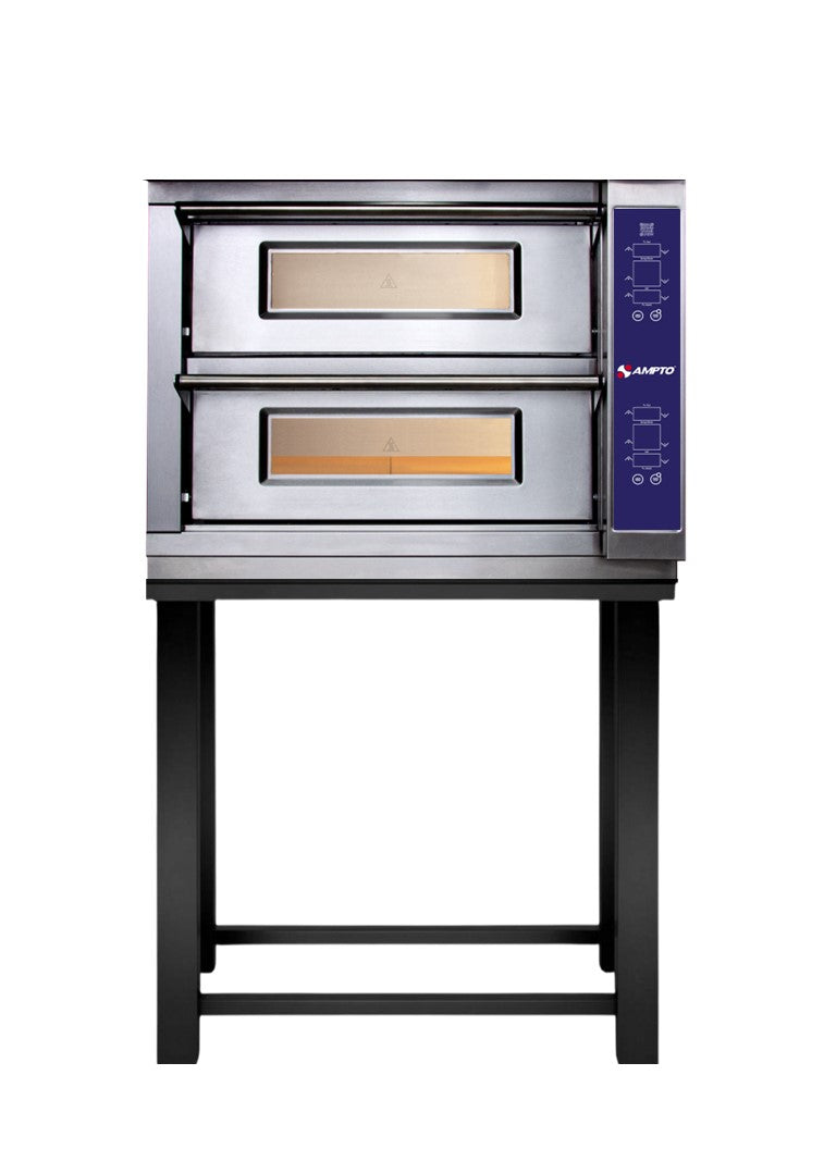Electric Pizza Oven Ampto Electric Pizza Oven, Double Deck, (8) 12 In. Pizzas, 840°F, 8.4 kW, PZA-8US