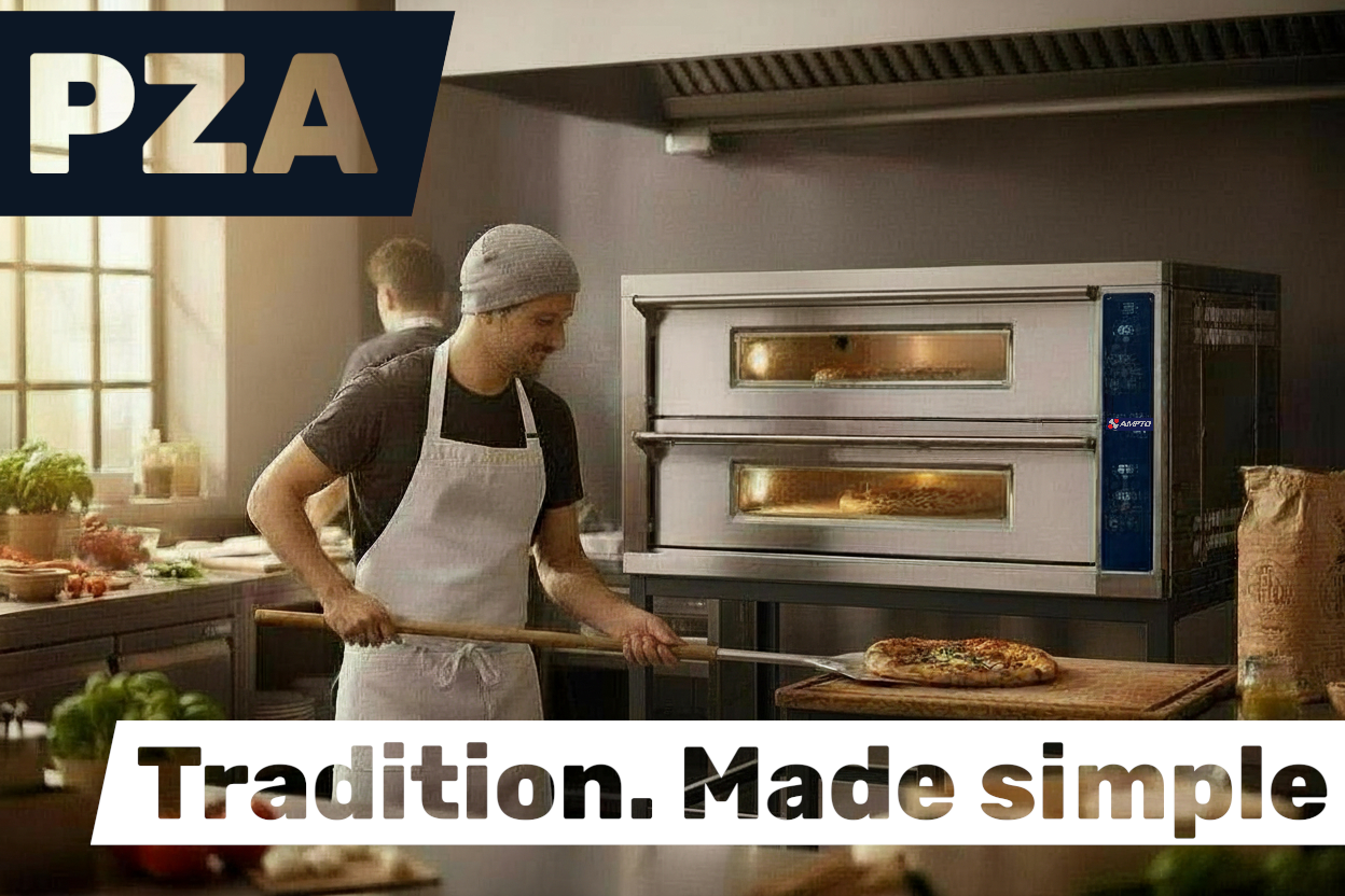 Electric Pizza Oven Ampto Electric Pizza Oven, Single Deck, (4) 12 In. Pizzas, 840°F, 4.2 kW, PZA-4US