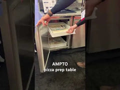 Pizza Prep Tables-AMPTO MPP-2US Refrigerated Granite Pizza Prep Table with Top Rail