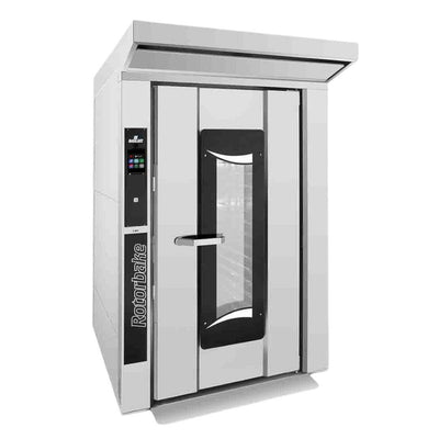 Rotary Oven-BakeOff Rotorbake E11 Electric Roll-In Oven with Boiler Steam Injection, 36 Full-Size 18” x 26” Trays