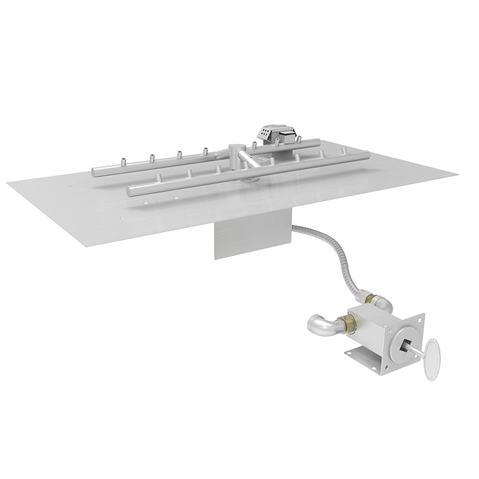 HPC Fire H-Flat Fire Pit Insert, 27" to 93", Torpedo H-Burner, Flat Pan