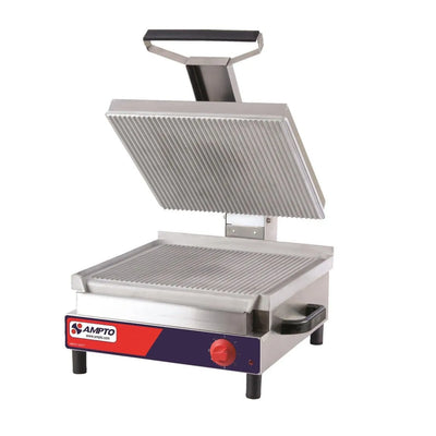 Sandwich grills-Ampto SSGE Giant Panini Grill 17-1/4'' x 17'' Ribbed