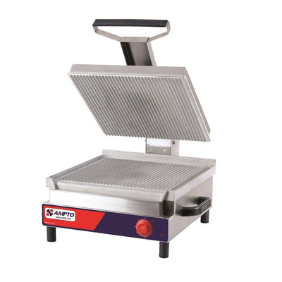 Sandwich grills-Ampto SSGE Giant Panini Grill 17-1/4'' x 17'' Ribbed