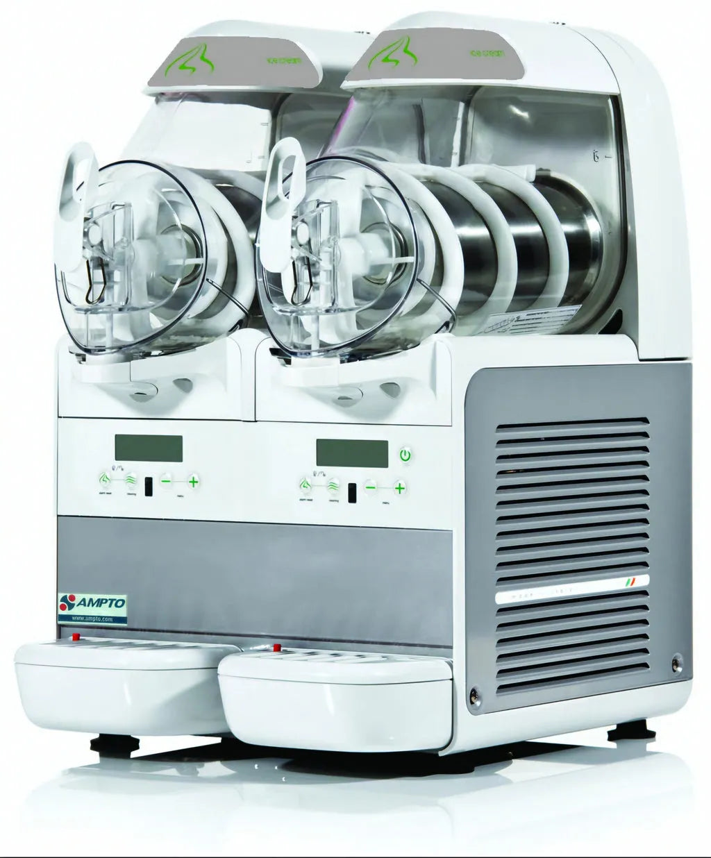 Soft Serve Machines-AMPTO Q1216 Soft Serve Frozen Dessert Dispenser 2 Tank