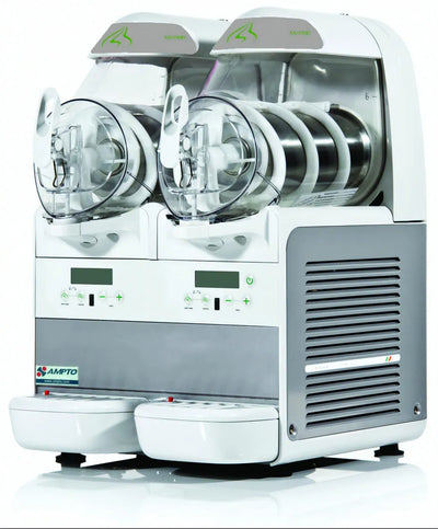 Soft Serve Machines-AMPTO Q1216 Soft Serve Frozen Dessert Dispenser 2 Tank