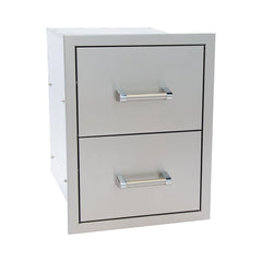Stainless Steel Drawers-KoKoMo Outdoor Kitchen Stainless Steel Double Drawer KO-DD12