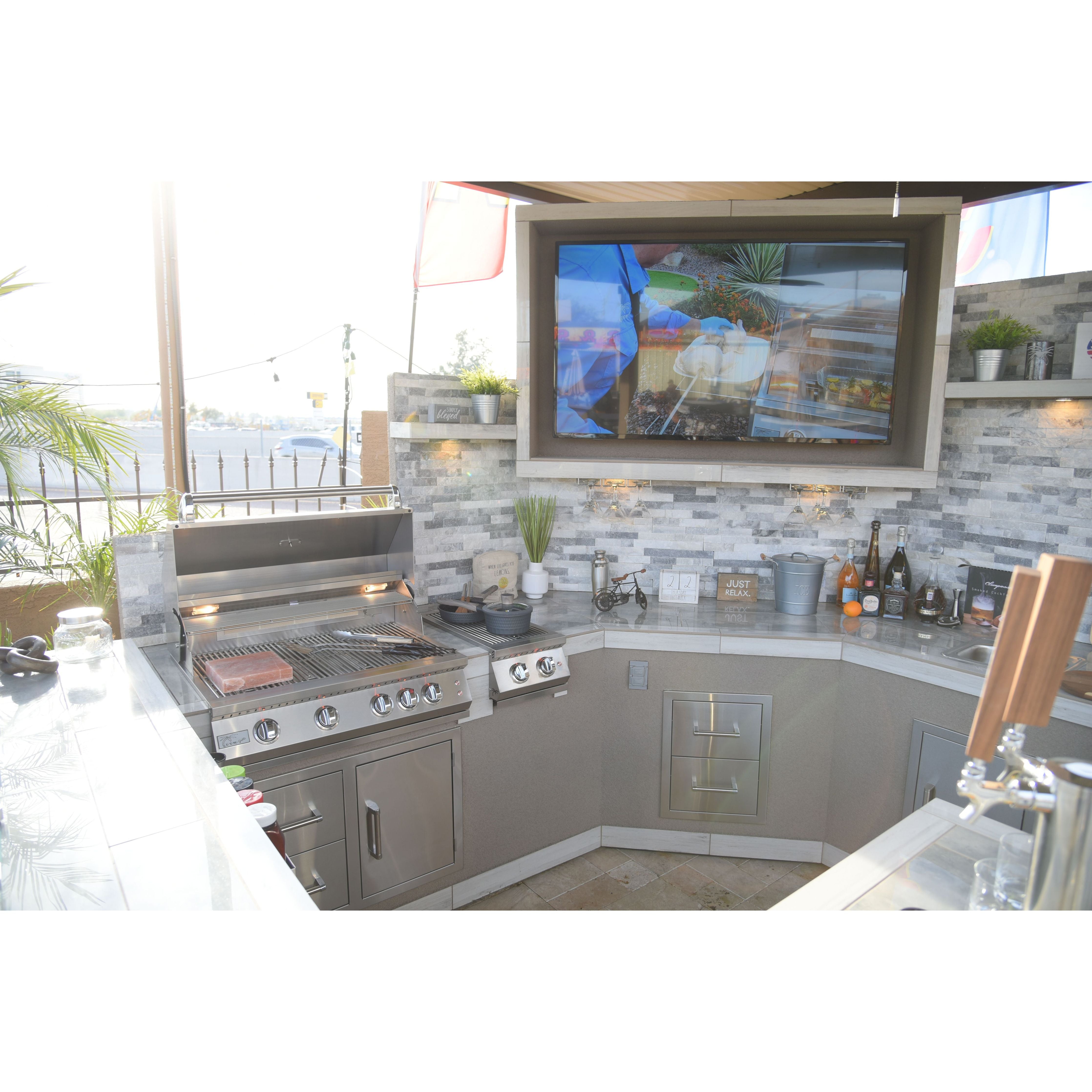 Stainless Steel Drawers-KoKoMo Outdoor Kitchen Stainless Steel Double Drawer KO-DD12