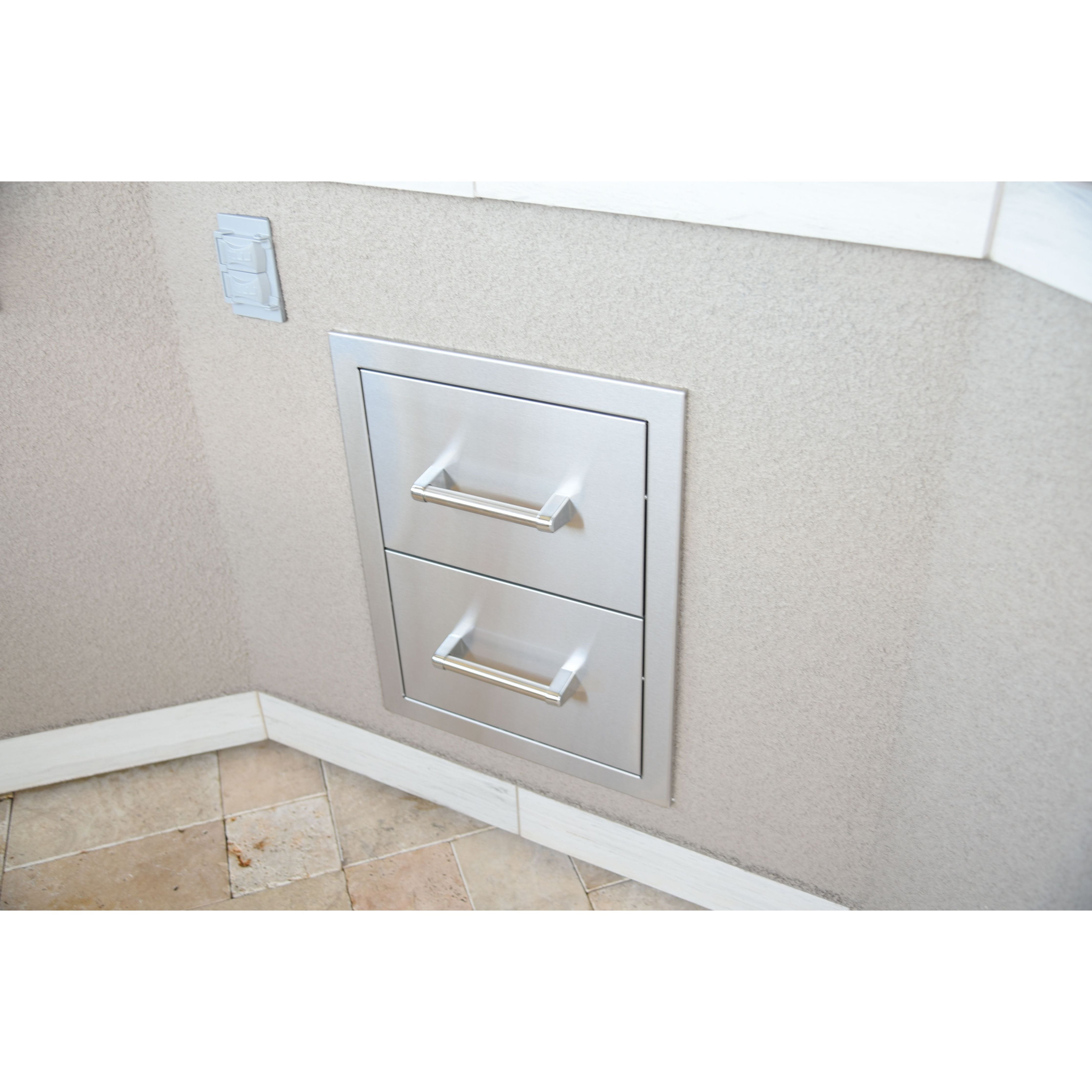 Stainless Steel Drawers-KoKoMo Outdoor Kitchen Stainless Steel Double Drawer KO-DD12