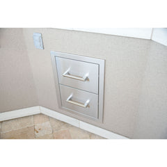 Stainless Steel Drawers-KoKoMo Outdoor Kitchen Stainless Steel Double Drawer KO-DD12