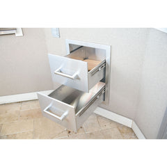 Stainless Steel Drawers-KoKoMo Outdoor Kitchen Stainless Steel Double Drawer KO-DD12
