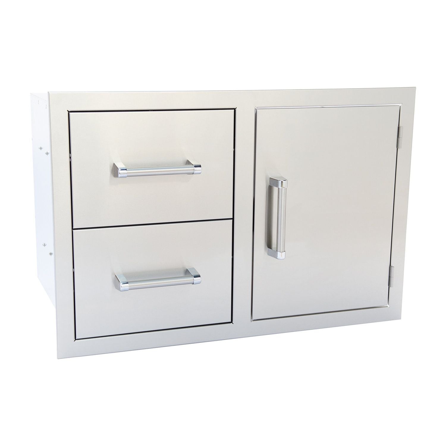 Stainless Steel Drawers-KoKoMo Outdoor Kitchen Stainless Steel Two Drawer - One Door Combo KO-ALPDC