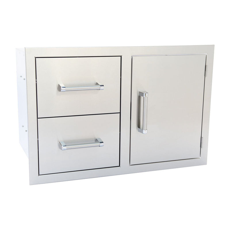 Stainless Steel Drawers-KoKoMo Outdoor Kitchen Stainless Steel Two Drawer - One Door Combo KO-ALPDC