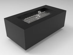 Fire Pits & Fire Tables HPC Fire Tejas 48" x 24" Rectangular Powder-Coated Steel Fire Pit, Torpedo H-Burner