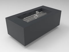 Fire Pits & Fire Tables HPC Fire Tejas 48" x 24" Rectangular Powder-Coated Steel Fire Pit, Torpedo H-Burner
