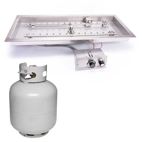 HPC Fire Rectangle H-Burner Fire Pit Insert, 24" to 90", Torpedo Burner