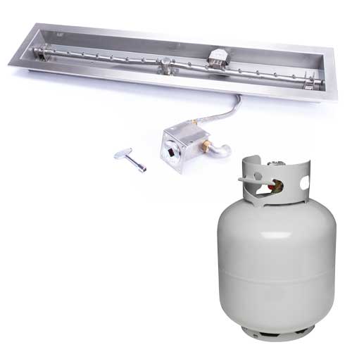 HPC Fire Linear Trough Fire Pit Insert, 24" to 96", Torpedo Burner