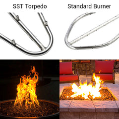 Fire Pits & Fire Tables HPC Fire Torpedo H-Burner Kit, 18x6" to 84x10", 304 Stainless Steel