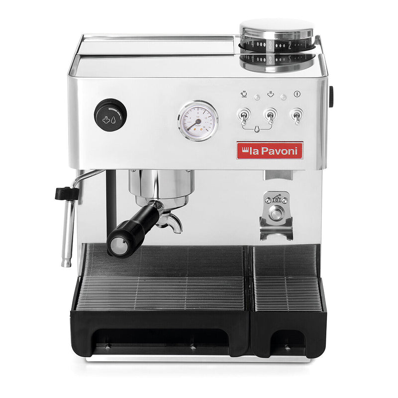 La Pavoni Domus Bar DMB Semi-Automatic Espresso Machine with Built-In Grinder