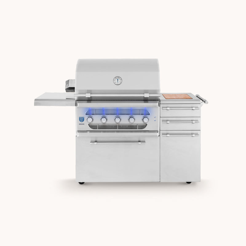 Freestanding Gas Grills American Made Grills Muscle 36" Freestanding Hybrid Grill, 100,000 BTU, Natural Gas or Propane, MUSFS36