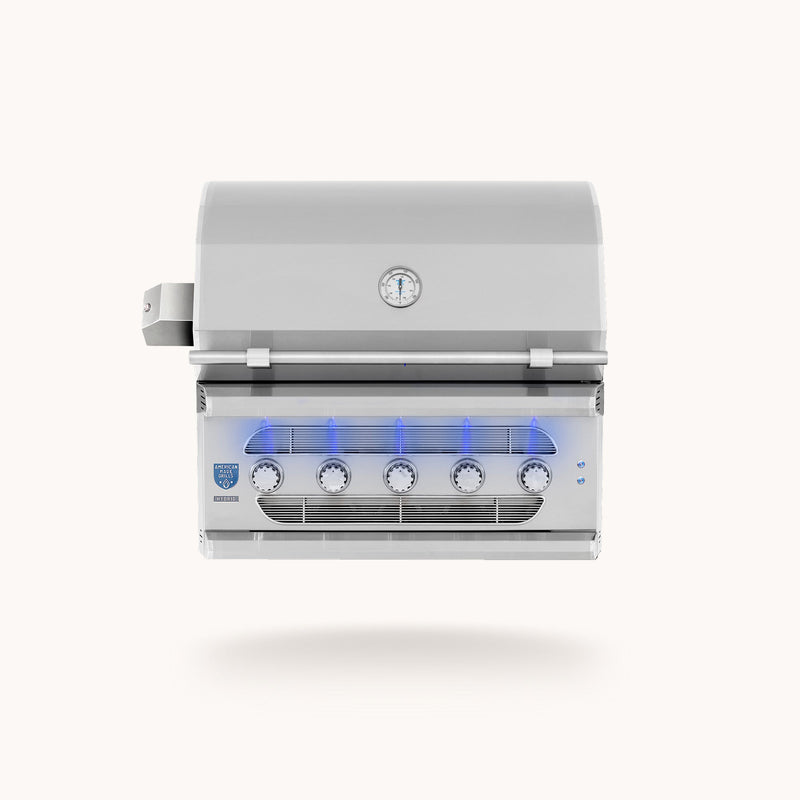 Built-In Gas Grills American Made Grills Muscle 36" Built-In Hybrid Grill, 100,000 BTU, Natural Gas or Propane, MUS36