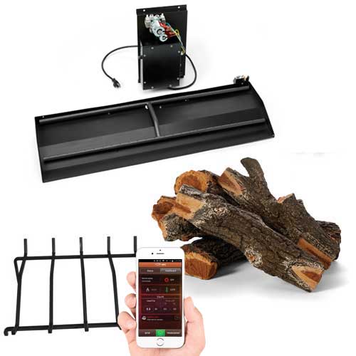 Fire Pits & Fire Tables HPC Fire Dual Burner Outdoor Fireplace Kit with Grate and Concrete Log Set, 36" or 42"