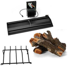 HPC Fire Dual Burner Outdoor Fireplace Kit with Grate and Concrete Log Set, 36" or 42"