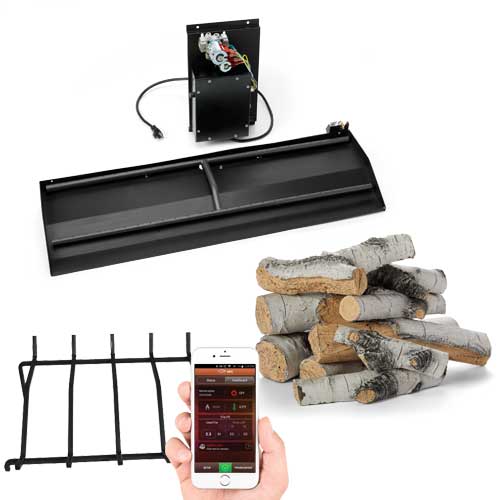 HPC Fire Dual Burner Outdoor Fireplace Kit with Grate and Concrete Log Set, 36" or 42"