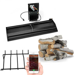 HPC Fire Dual Burner Outdoor Fireplace Kit with Grate and Concrete Log Set, 36" or 42"