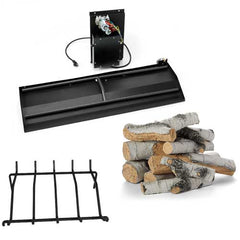 HPC Fire Dual Burner Outdoor Fireplace Kit with Grate and Concrete Log Set, 36" or 42"