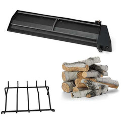 HPC Fire Dual Burner Outdoor Fireplace Kit with Grate and Concrete Log Set, 36" or 42"