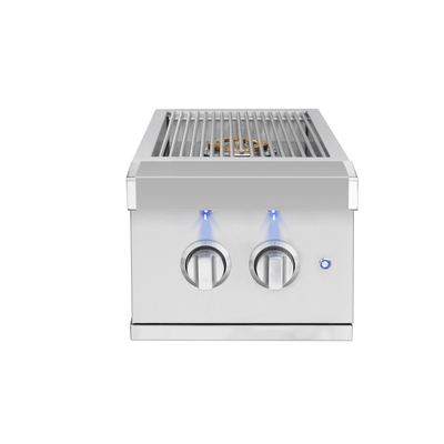 Outdoor Kitchen Appliance Modules American Made Grills Atlas Built-In Double Side Burner, LED Lighting, Lid, ATSSB2