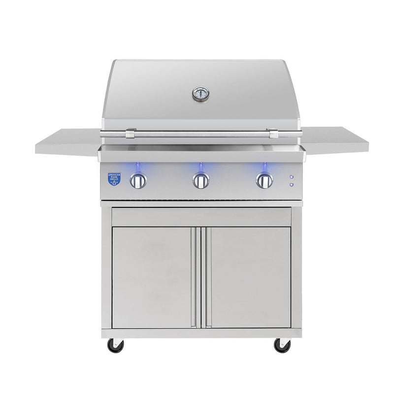 Freestanding Gas Grills American Made Grills Atlas 36" Freestanding Gas Grill, 54,000 BTU, Natural Gas or Propane, ATSFS36