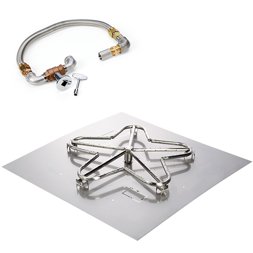 Fire Pits & Fire Tables HPC Fire Complete Match Lit Fire Pit Kit, Burner, Pan, Valve and Flex Line