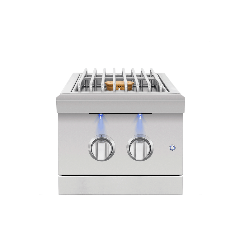 Outdoor Kitchen Appliance Modules American Made Grills Encore Built-In Double Side Burner, LED Lighting, Lid, ENCSB2