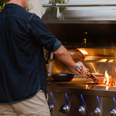Freestanding Gas Grills American Made Grills Encore 36" Freestanding Hybrid Grill, 100,000 BTU, Natural Gas or Propane, ENCFS36