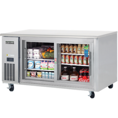 Undercounter Refrigerator-Everest ETGR2 Side-Mount Undercounter Sliding Glass Door Refrigerator, 18 Cu Ft, 115V