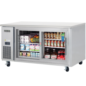 Undercounter Refrigerator-Everest ETGR2 Side-Mount Undercounter Sliding Glass Door Refrigerator, 18 Cu Ft, 115V