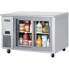 Undercounter Refrigerator-Everest ETGSR2 Side-Mounted Undercounter Sliding Glass Door Refrigerator, 13 Cu. Ft., 115V
