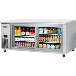 Undercounter Refrigerator-Everest ETGWR2 Side-Mounted Undercounter Sliding Glass Door Refrigerator - 22 Cu. Ft.