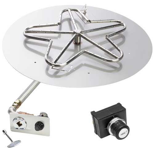 Fire Pits & Fire Tables HPC Fire Round Flat Fire Pit Insert, 8" to 54", Electronic, Push Button or Match Lit