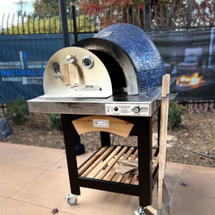 Outdoor Pizza Ovens & Accessories HPC Forno de Pizza Forno Series Gas and Wood Pizza Oven on Cart, Glass Tile Mosaic
