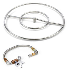 HPC Fire Round Fire Ring Burner Kit, 6" to 48", 304 Stainless Steel