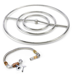 HPC Fire Round Fire Ring Burner Kit, 6" to 48", 304 Stainless Steel