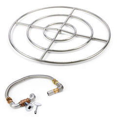 HPC Fire Round Fire Ring Burner Kit, 6" to 48", 304 Stainless Steel