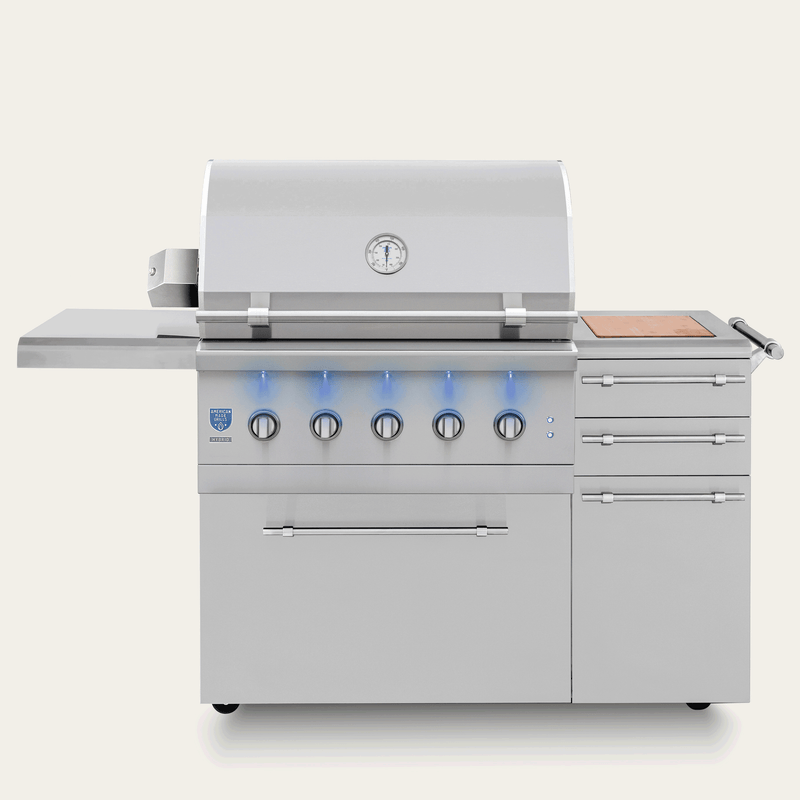 Freestanding Gas Grills American Made Grills Encore 36" Freestanding Hybrid Grill, 100,000 BTU, Natural Gas or Propane, ENCFS36